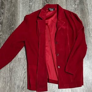 Vintage Red Velvet Blazer